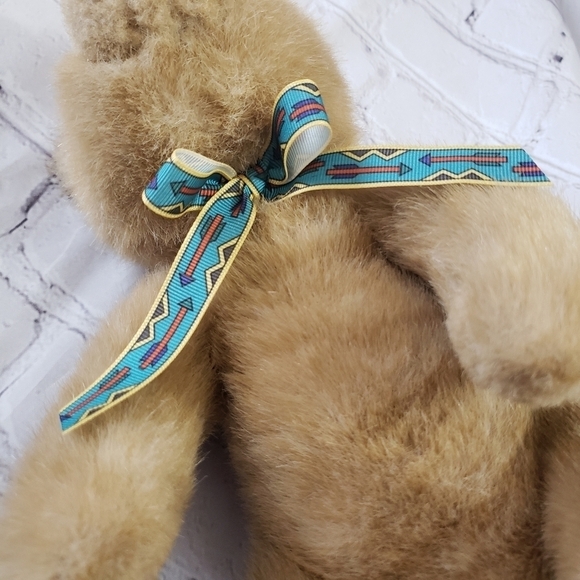Mary Meyer Light Brown Teddy Bear 9 Inch Southwestern Ribbon Neck Tie - Picture 5 of 11